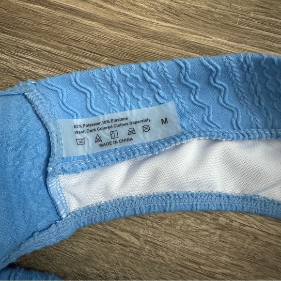 Women's Sky Blue V Cut Bikini Swimsuit - Picture 8 of 10